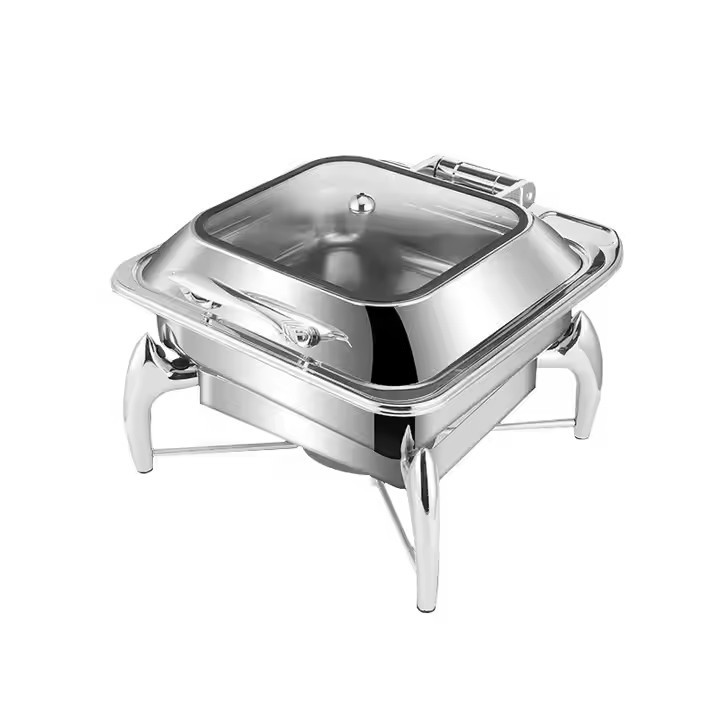 Cross-Border Stainless Steel Buffet Stove Hotel Restaurant Food Heating Container Hydraulic Electric Heating Visual Buffy Stove Item Picture