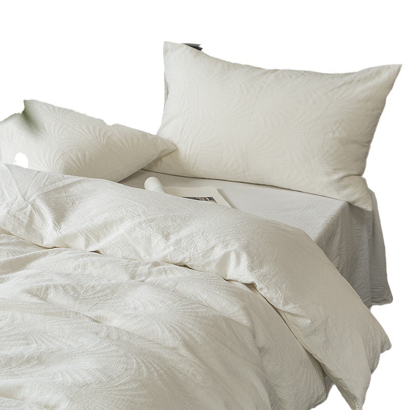 Class A Natural Primary Color Bedding Pure Cotton Four-Piece Non-Dyed Plain Bed Cover Naked Sleeping Hotel Item Picture
