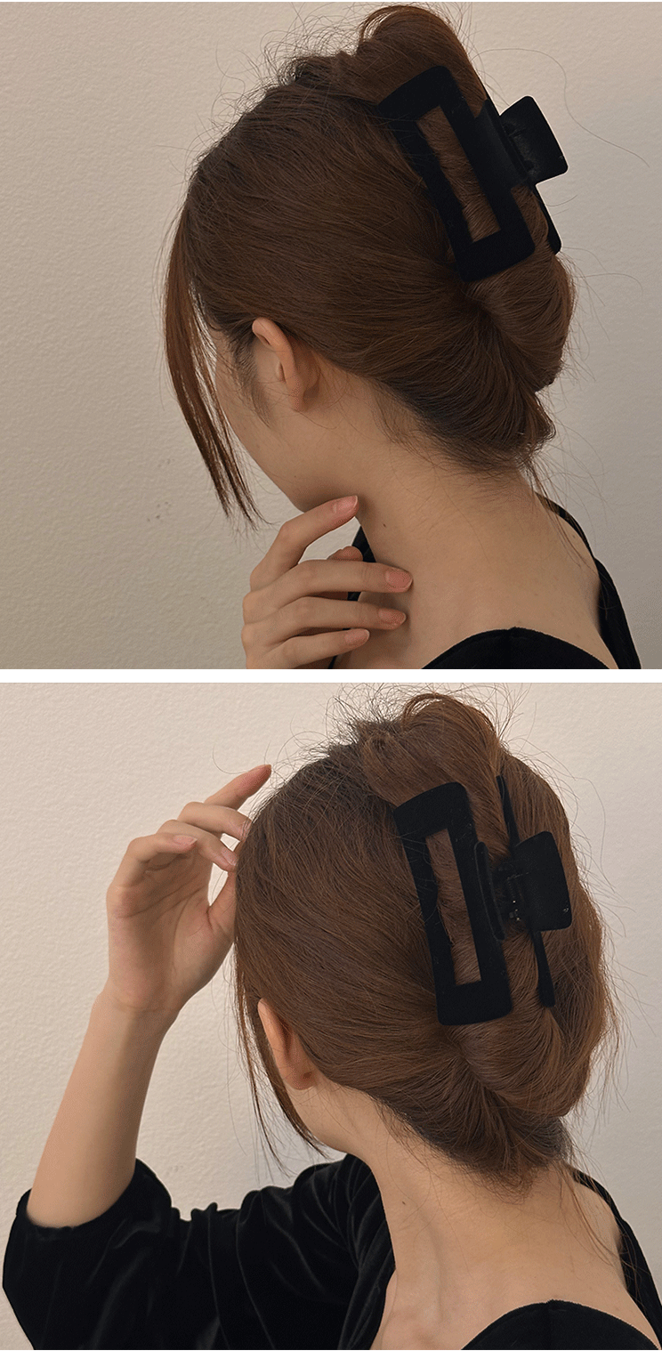 French irregular flocking hairpin for women in summer, large hairpin for the back of the head, with plenty of hair, shark hairpin headwear pic 7