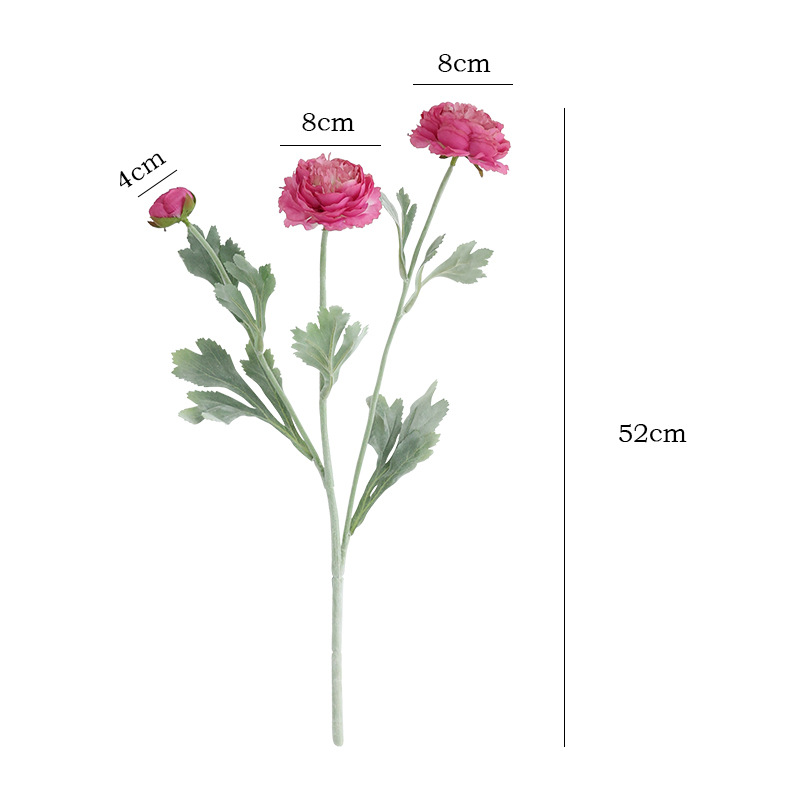 High-end peony artificial flower flocking 3-head exposed lotus home decoration ornaments artificial flower live streaming artificial flower wholesale Item Picture