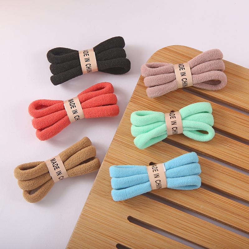 Wholesale of new towel loops, simple and colorful basic hair ties, seamless and non-elastic hair ties, and hair accessories Specification image