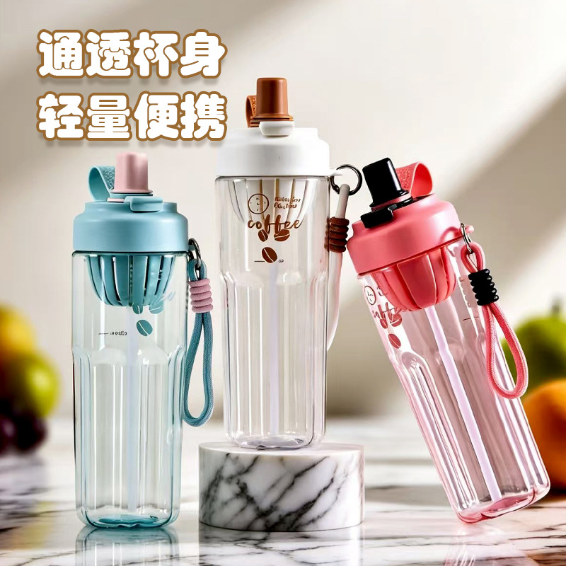 New sports cups, high appearance level for male and female students, commuting water cups, plastic high-temperature resistant, summer custom double-drinking cups Application Scenario
