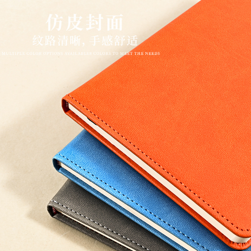Simple imitation leather A5 notebook customization, high appearance level business office record book, high-end notepad gift box set Specification image