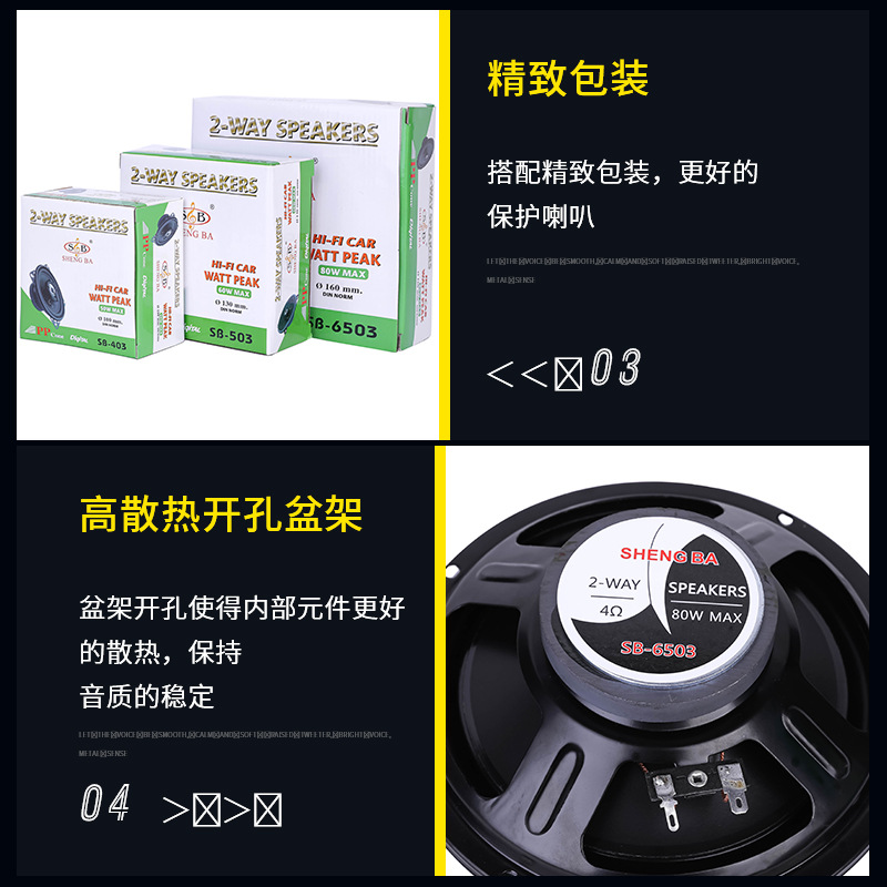 Export wholesale, one-piece consignment for car audio systems, 4-inch, 5-inch, 6.5-inch single car coaxial speakers, car loudspeakers Application Scenario