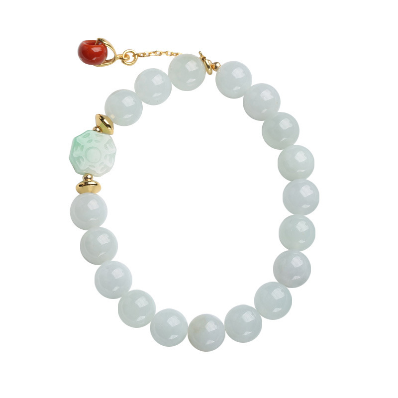 Natural jade bracelet, Eight Trigrams Auspiciousness, Nanhong agate, small drip flow, ethnic style, retro women's trendy bracelet consignment Item Picture