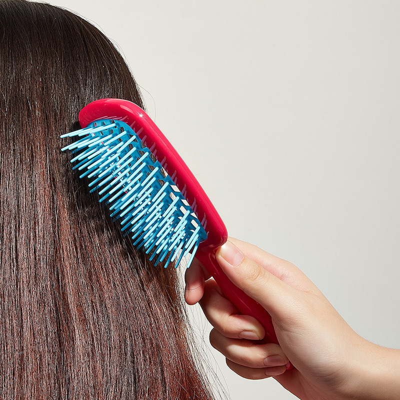 shanilak hollow honeycomb grid multi-functional hair comb, airbag comb, massage comb, blow-drying styling, anti-static, multi-color optional comb and mirror set Specification image