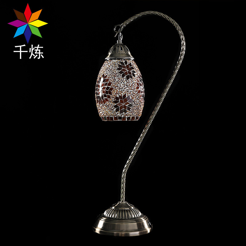 Wholesale of Turkish vintage glass lamp small table lamps for bedroom, study, coffee shop, restaurant, hotel and homestay decoration Specification image