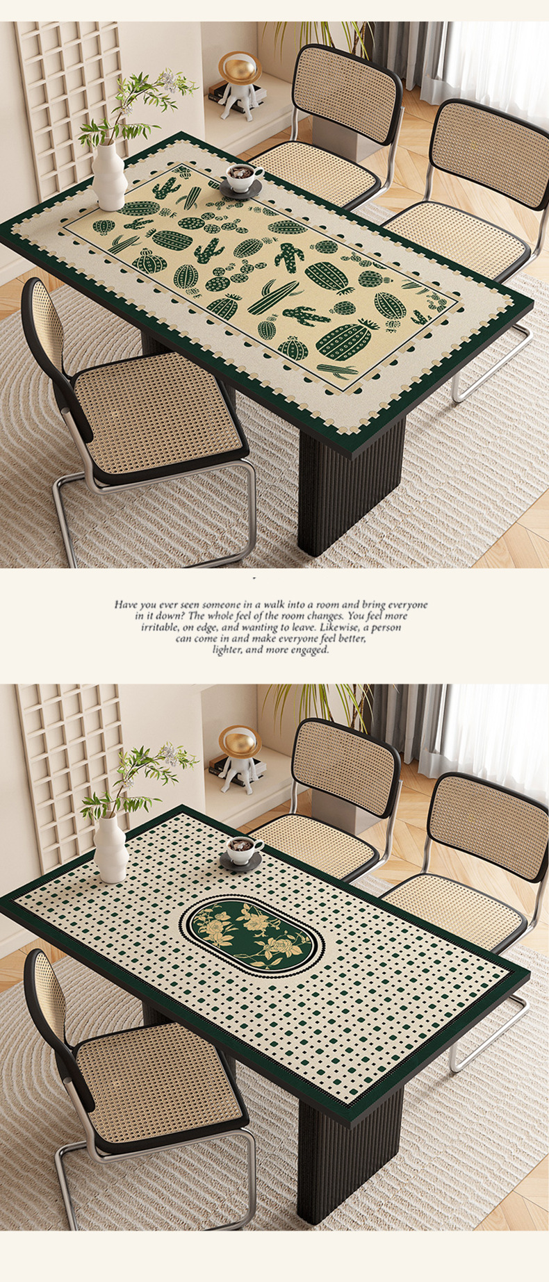 轻奢高级感中古风桌布餐桌垫防水防油防烫皮革法式复古免洗茶几垫详情14