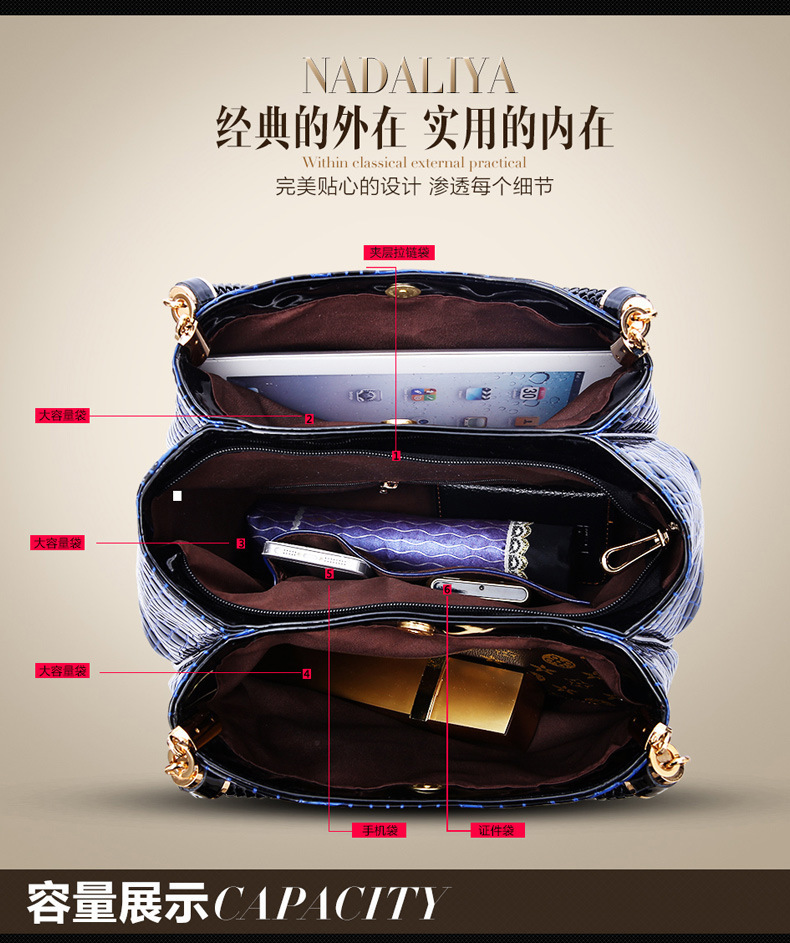 欧美范外贸成熟气质鳄鱼纹石头纹手提包女包跨境轻奢腋下包箱包皮具男士手提袋详情12