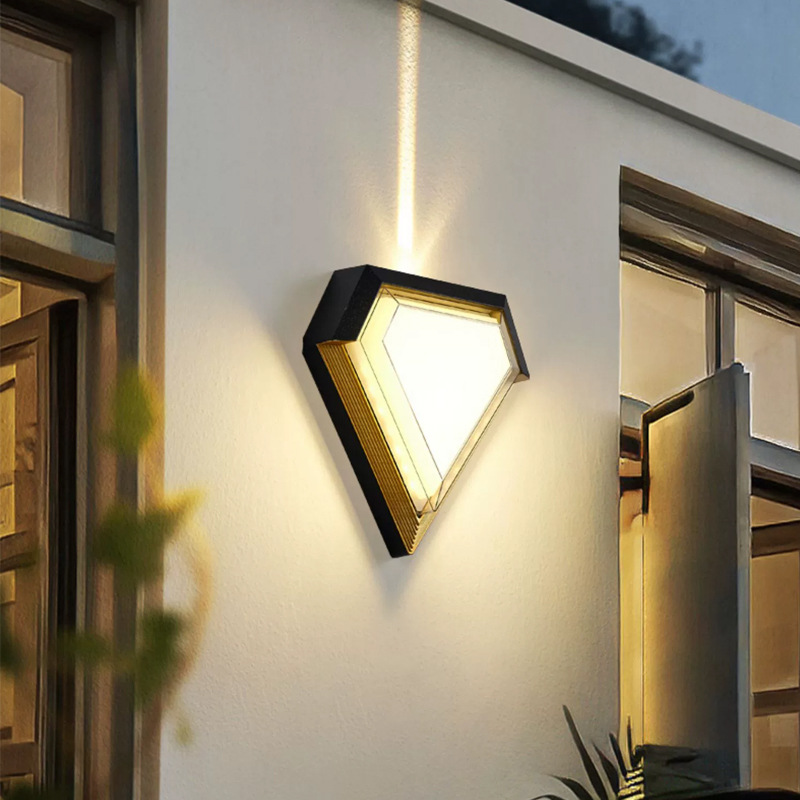 Led Geometric Shape Wall Lamp Diamond Shape Wall Lamp Outdoor Courtyard Wall Lamp Modern Villa Wall Lamp Geometric Shape Waterproof Outdoor Wall Lamp Oval Wall Lamp Specification drawing