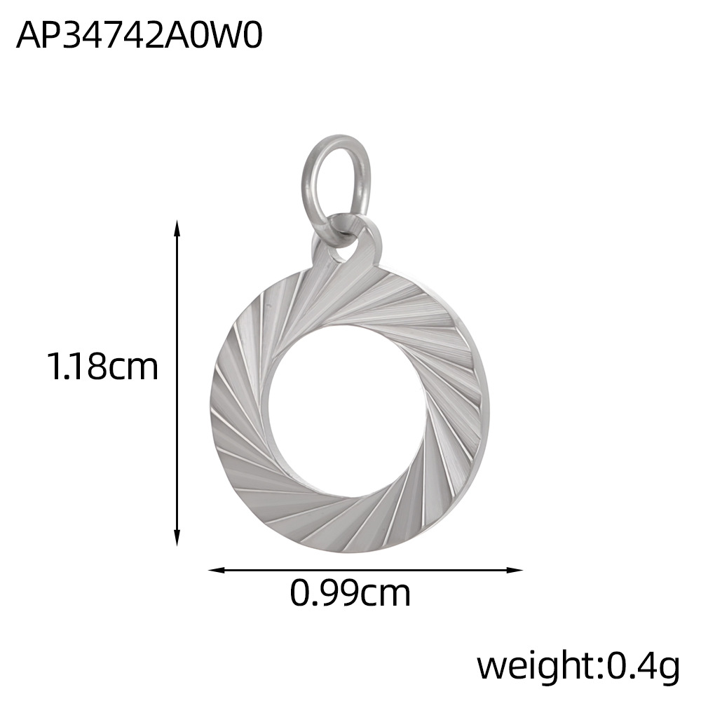 Cross-border best-selling stainless steel pendant texture pattern round plate heart four-leaf clover diy bracelet necklace accessory pic 26