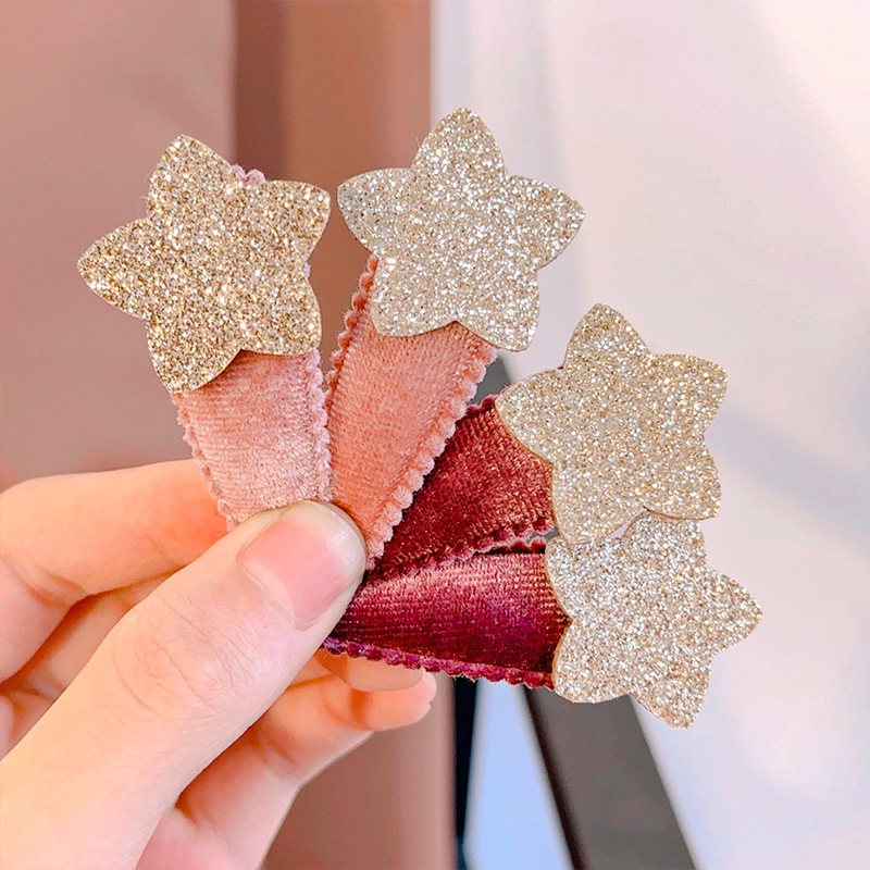 Classic bestsellers, Sparkling Star children's hair clips, bangs clips, side clips, and hair clips, are sold at a stall in batches for one yuan Specification image