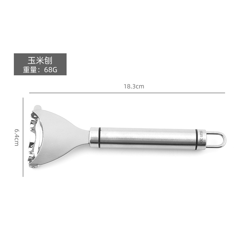 Stainless steel corn grater, a new household kitchen gadget, corn kernel peeler, corn grater knife, thresher Specification image