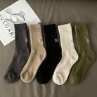 工装风复古男士袜子堆堆袜粗线针织日系运动毛巾底加厚纯棉中筒袜