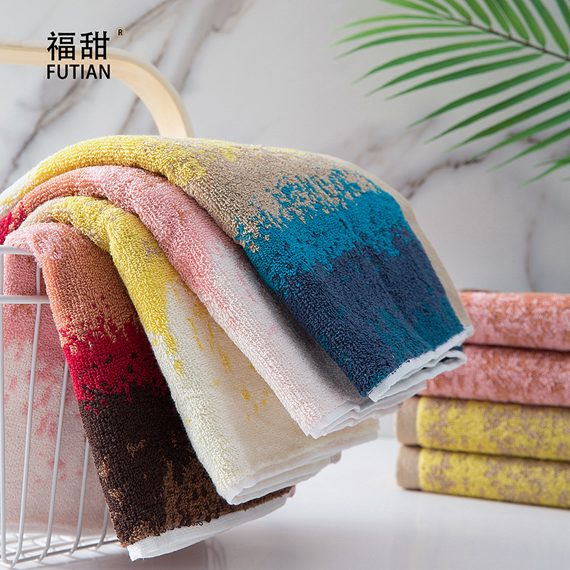 Fu Sweet Cotton Towel New Ins Network Red Wind Color Collision High-Grade Gifts Absorbent Face Towel With Hand Gift A Hair Application Scenario