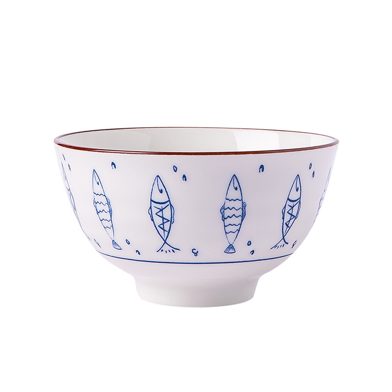 日式碗碟套装家用米饭碗陶瓷汤面碗泡面吃饭碗一人食碗盘碗碟餐具详情图5