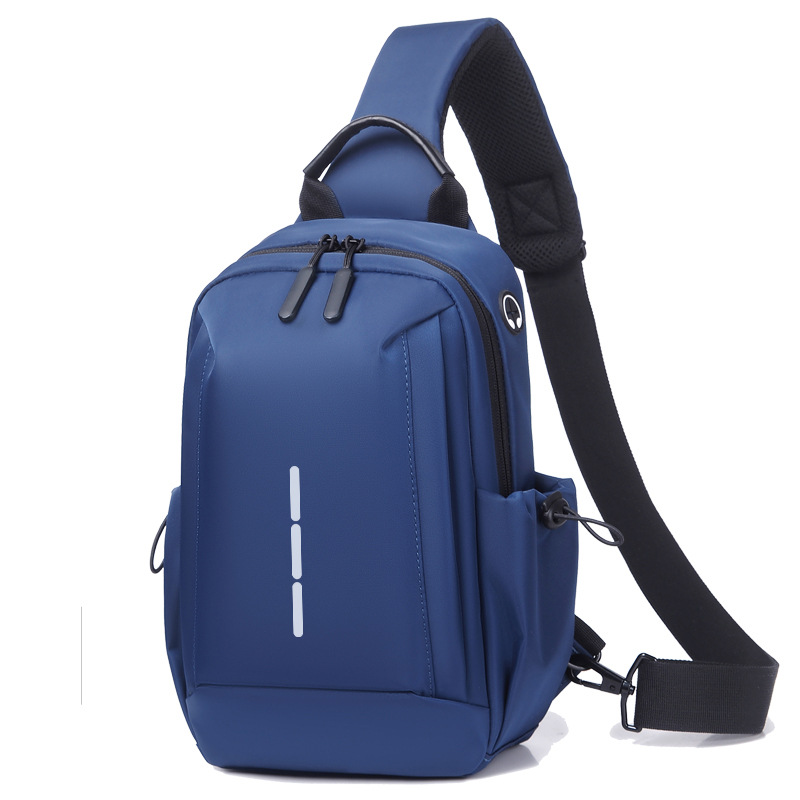 2023新款男士胸包防水商务男款背包多功能男士牛津布背包斜挎包男白底实物图