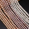 Natural freshwater round AA pearl white powder purple DIY jewelry accessories, handcrafted jewelry necklaces, semi-finished product production and wholesale details Picture