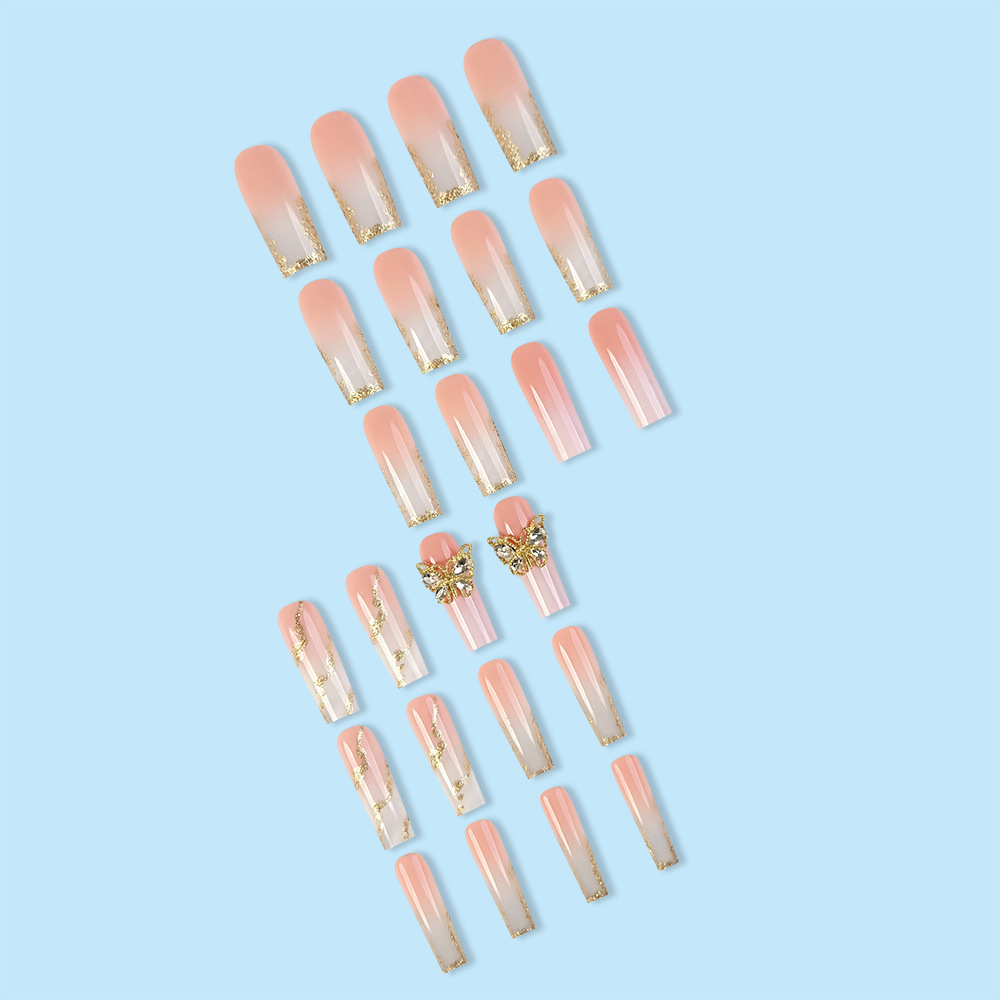 Cross-border best-selling white French pure desire butterfly sweet flower nail art detachable wearable nail art pic 4