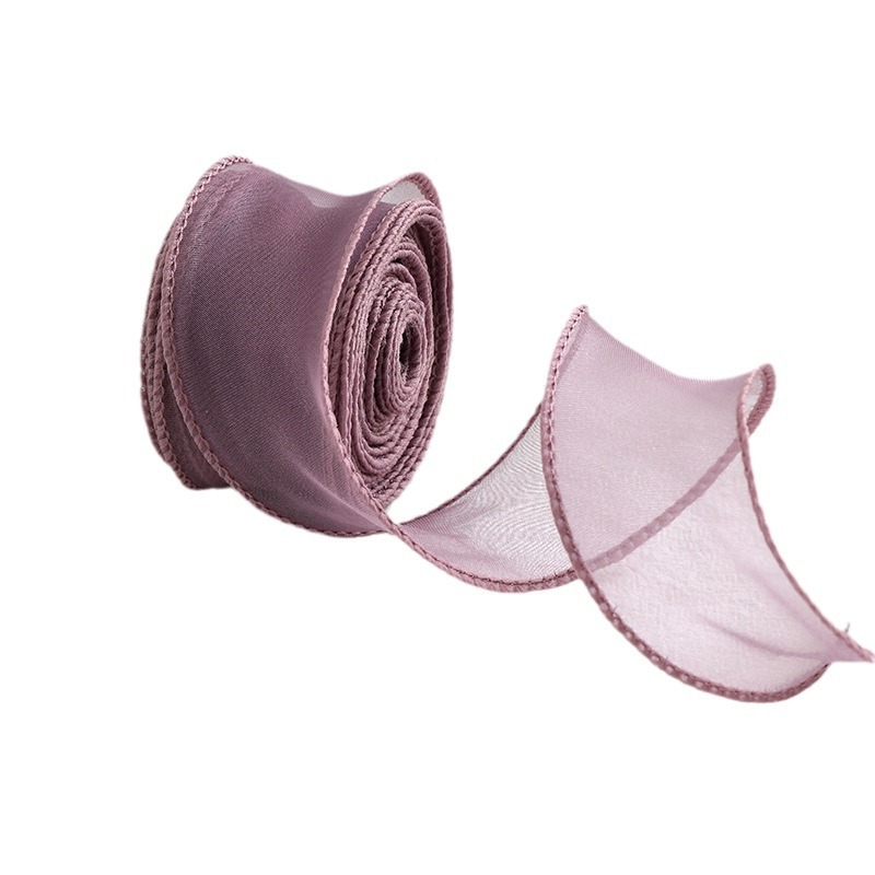 Wholesale manufacturer of large-sized fishtail yarn ribbons, with fresh flowers, baked woven ribbons, wavy yarn, bow ribbons in stock Item Picture