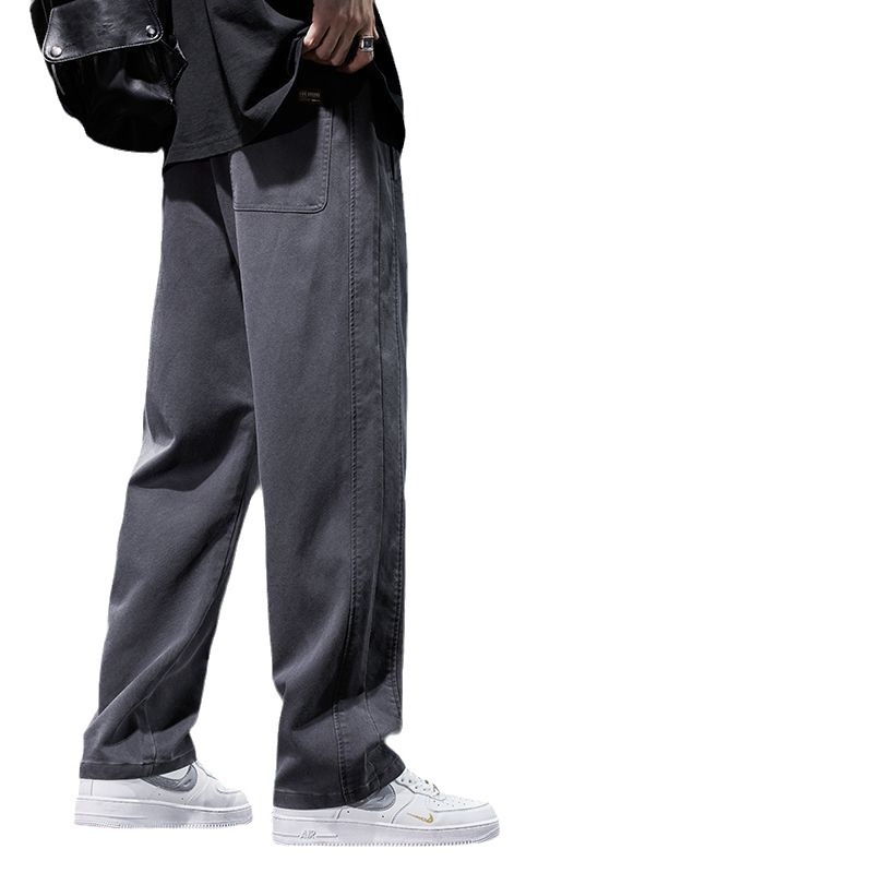 Spring and summer drape long pants for men, loose straight pants. Autumn and spring fashion workwear, casual sports, wide-leg pants for students Item Picture