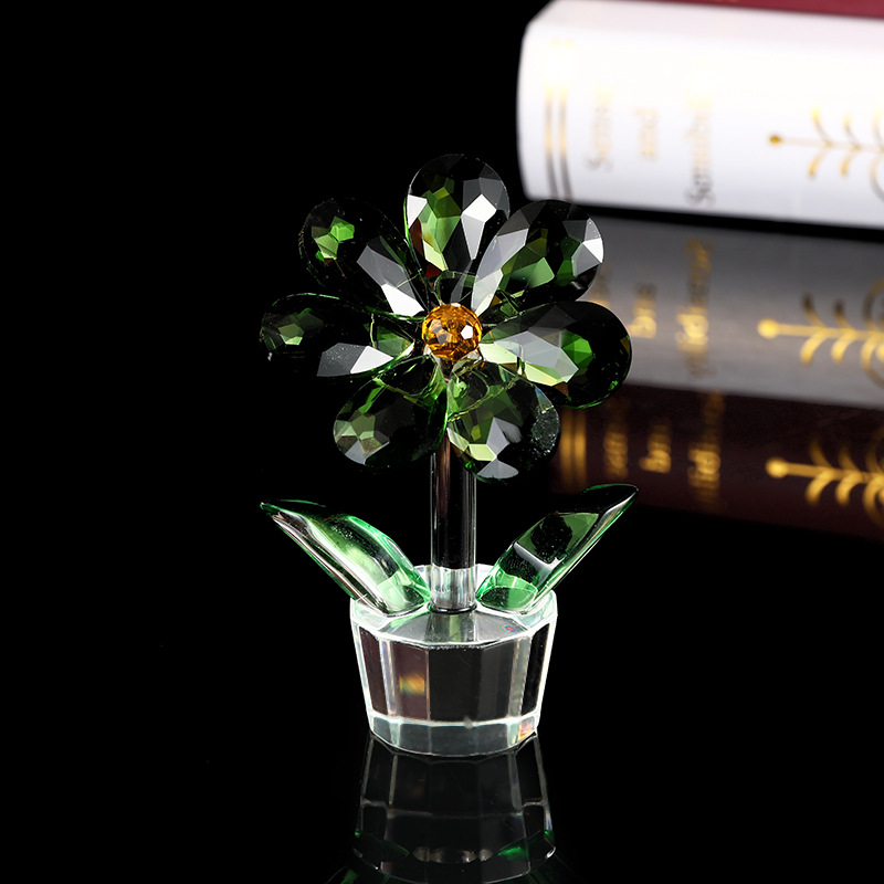创意礼品仿真花朵水晶摆件居家客厅装饰玻璃花朵植物桌面工艺摆件详情图4