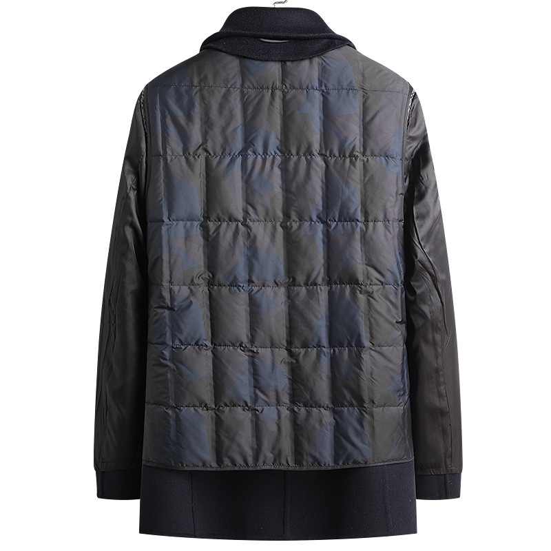 Autumn and winter detachable down inner lining double-sided wool suit men's warm and casual wool woolen suit jacket Specification image