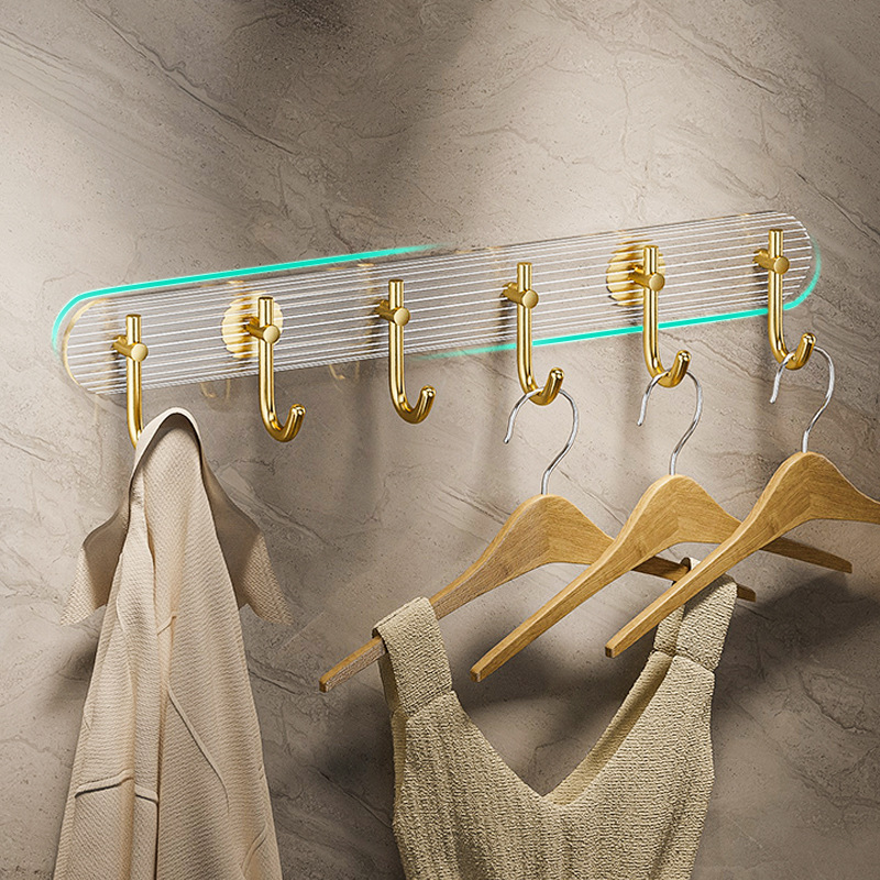 Light luxury acrylic hooks, bathroom, no need for drilling, no trace, towel arrangement hooks, bedroom coat and hat hooks, kitchen and bathroom storage adhesive hooks details Picture