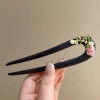 New Chinese style - Wooden hairpins, U-shaped double hairpins, flower hairpins, daily updo hairpins, ancient-style Hanfu cheongsam headwear for women Specification image