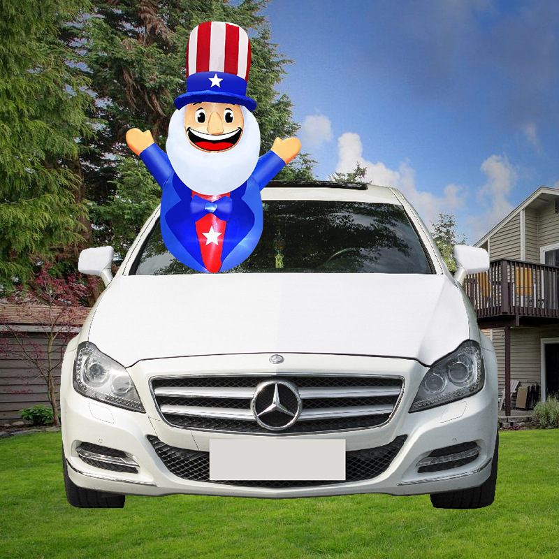 Cross-border US Independence Day Eagle car air mold rear window decoration polyester printed LED light illuminated inflatable air mold details Picture