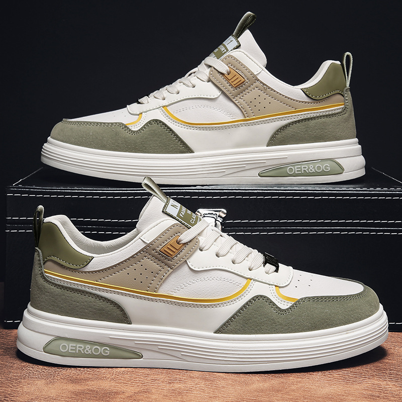 男鞋2022新款夏季透气百搭低帮厚底休闲板鞋男士平底运动小白潮鞋