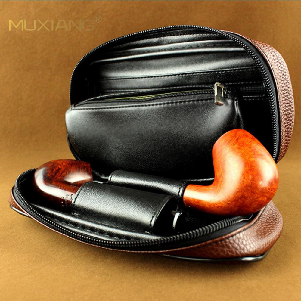 木香棕色烟斗/厂家皮质烟具细节图