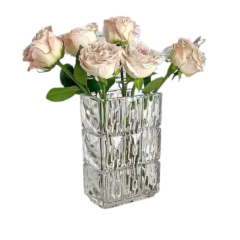 A light luxury Nordic home, Lusuo vase, water-grown fresh flowers, roses and lilies, simple decorative items for the living room table, and vase placement Item Picture
