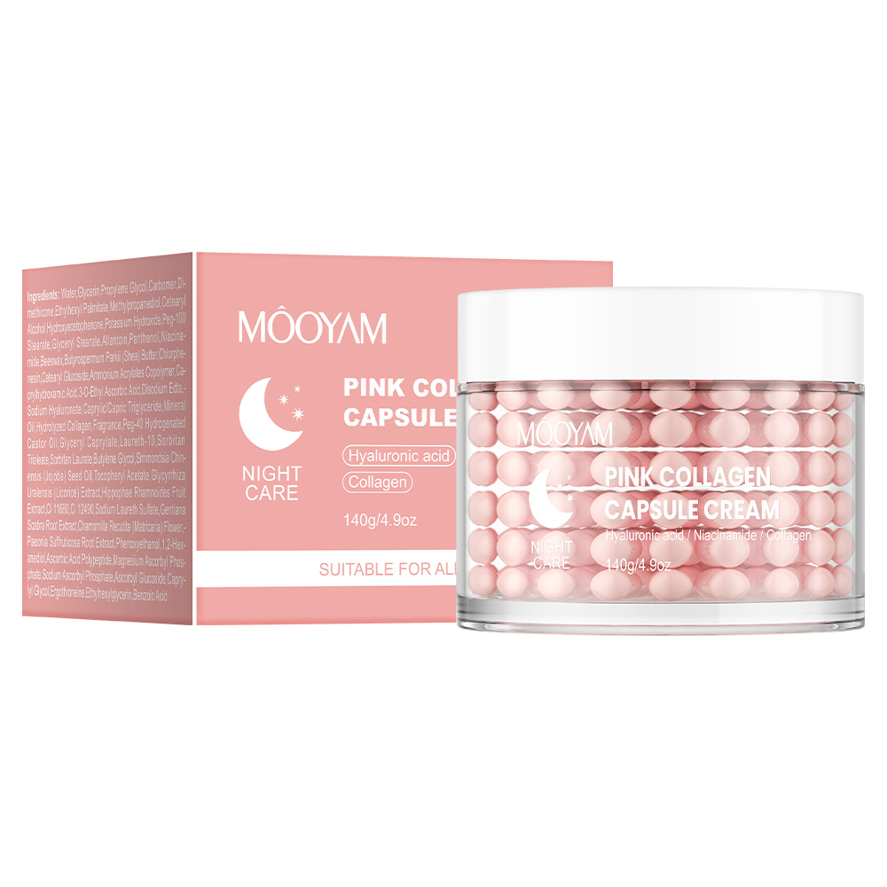 Foreign Trade Full English Pink Collagen Capsule Cream Moisturizing And Nourishing Powder Collagen Capsule Cream Item Picture