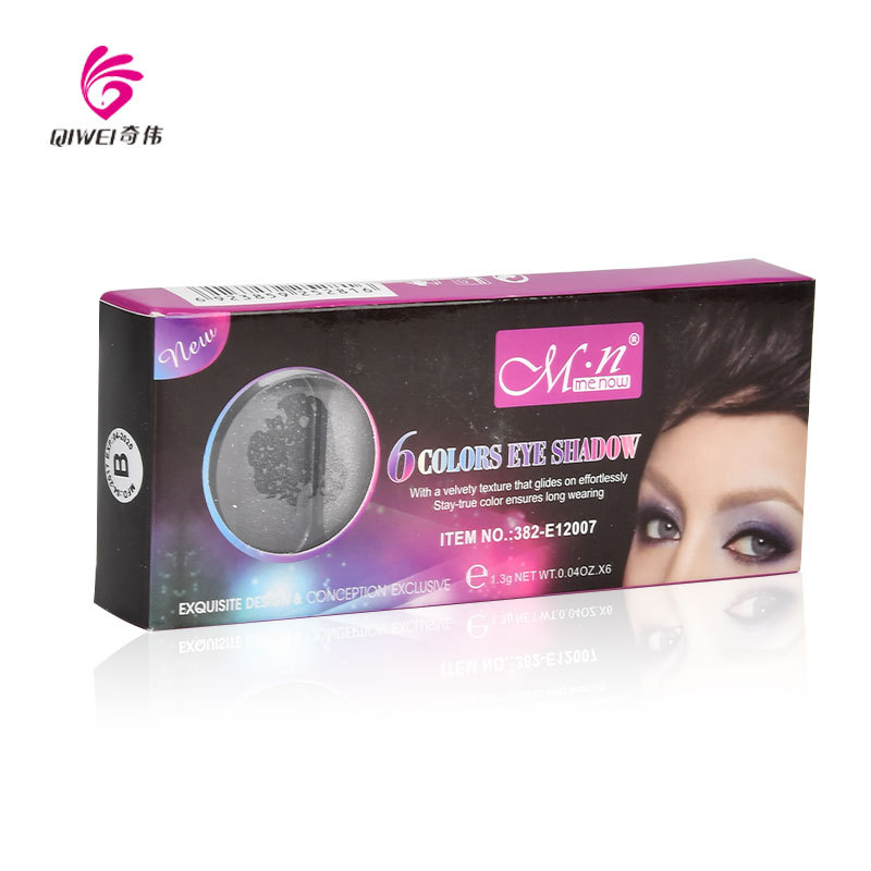 Menow Waterproof Anti-Sweat Bead Glitter Powder Six-Color Eyeshadow Matte Eyeshadow Tray Nude Makeup Beginners Item Picture