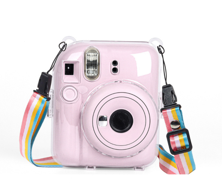 适用拍立得instax mini12透明收纳壳 耐用防刮防摔pc水晶壳保护套