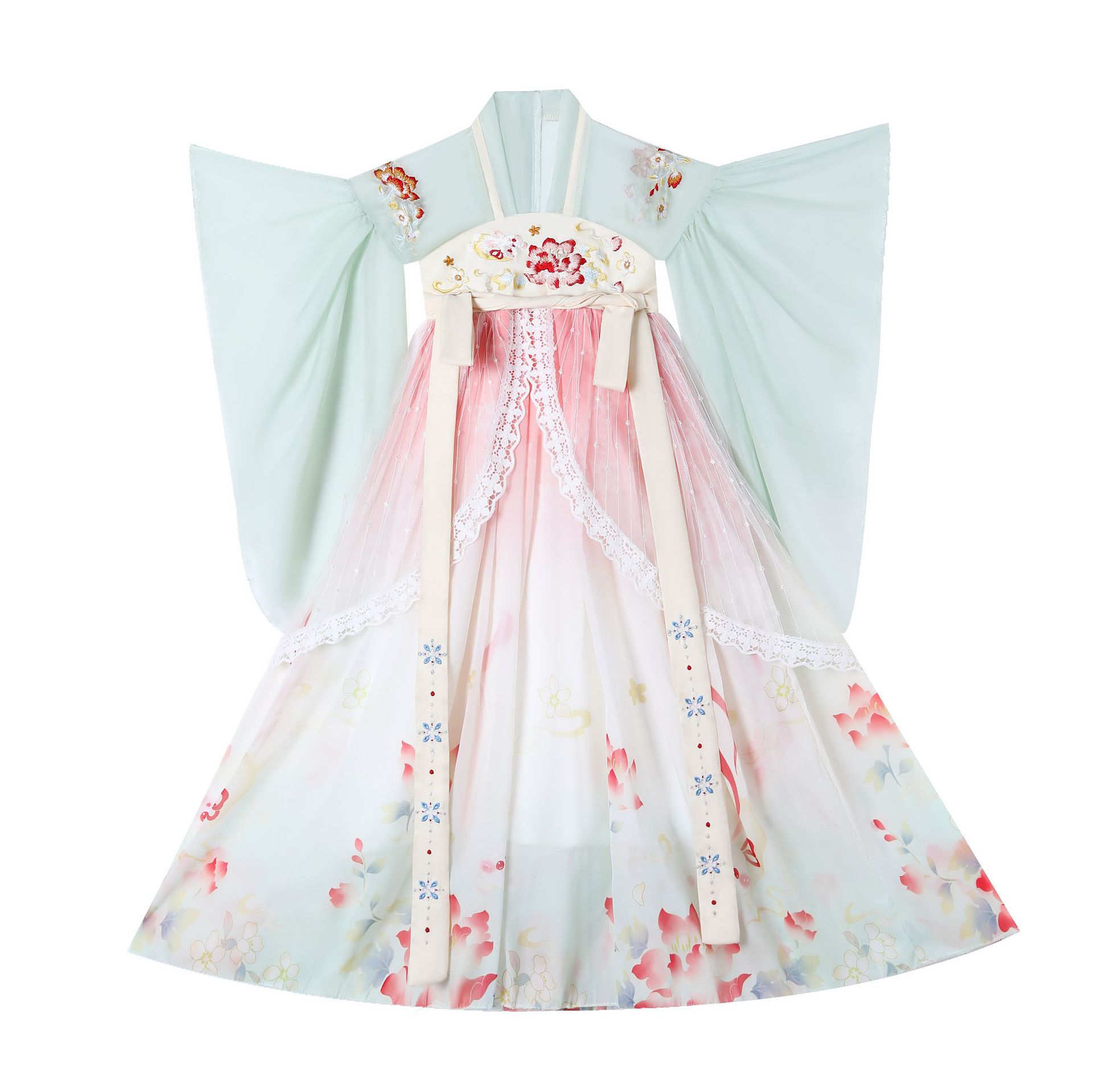 National trend Hanfu Girls' summer thin Chinese-style children's super fairy-like Tang suit blouse and skirt girls' ancient-style dress 2025 new style Item Picture