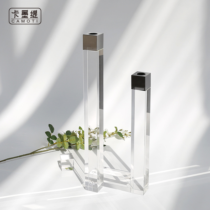 High-end Nordic crystal candlestick ornaments for wedding romantic candlelight dinners, wholesale of candles and candlesticks for Western restaurants and hotels Specification image