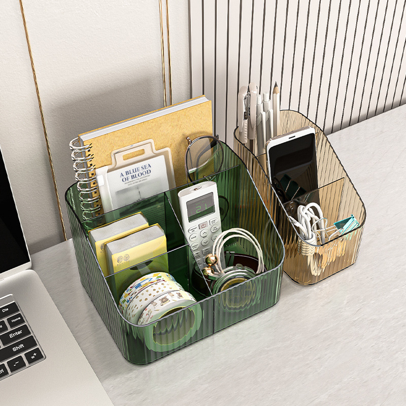Light luxury desktop plastic storage box, cosmetics storage basket, kitchen and bathroom classification and organization box, drawer-type household storage box Specification image