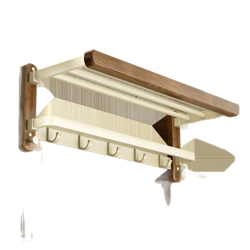 Maillard black walnut towel rack, bathroom, no need for drilling, bath towel storage rack, high-end bathroom rack Item Picture