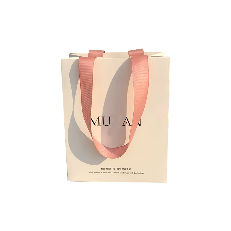Handbag, paper bag, gold-embossed logo, jewelry, paper handbag, special paper ribbon, cosmetic gift bag Item Picture