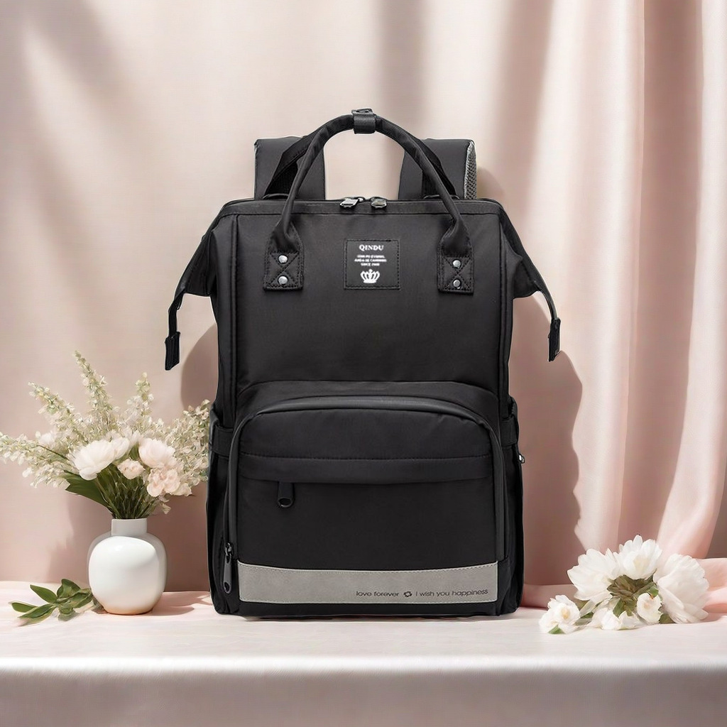 Qindu Mommy Bag 2021 New Style Backpack, fashionable, multi-functional, large-capacity backpack, hand-carry for going out, mother and baby bag for women details Picture