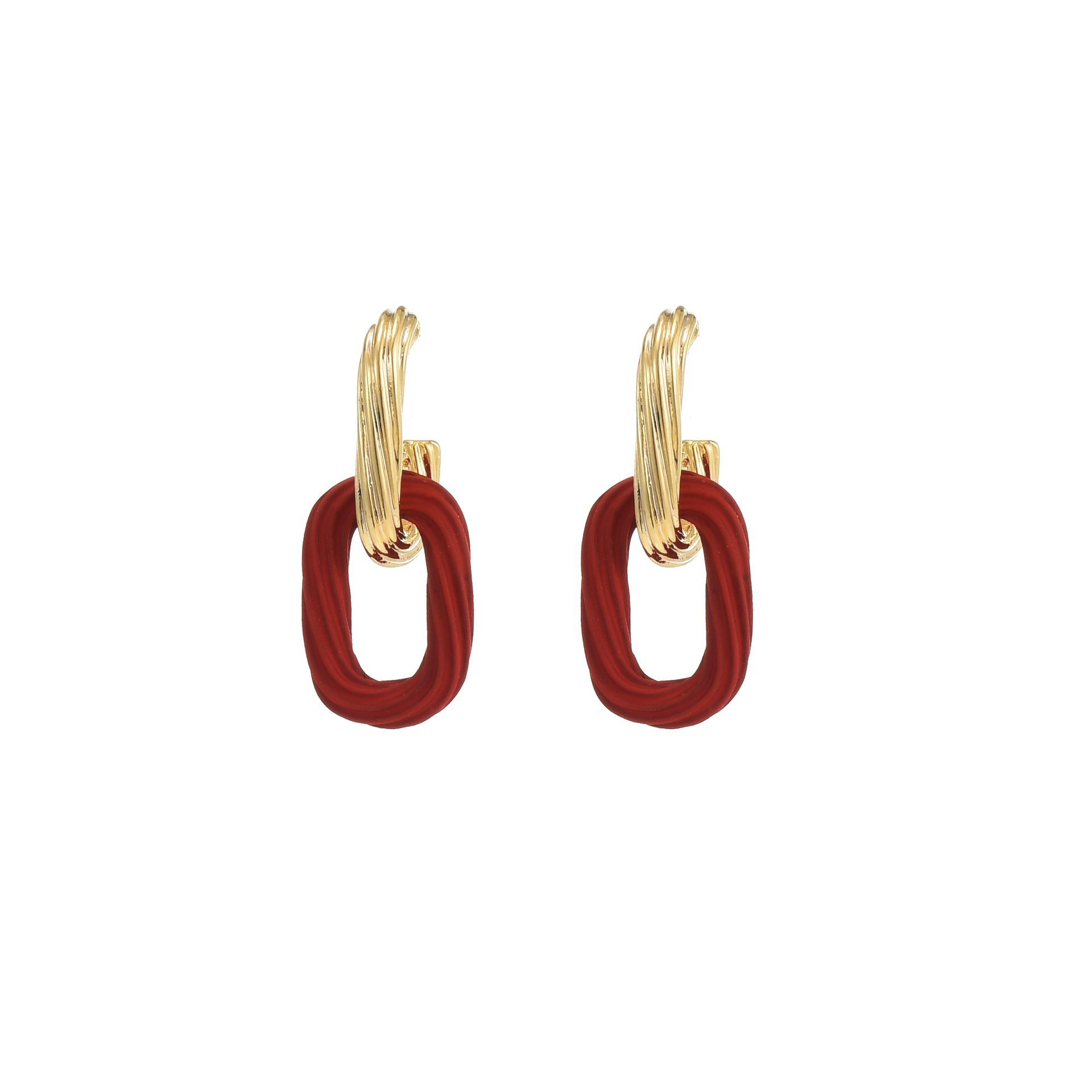 High-end retro hollowed-out square earrings, women's light luxury earrings, autumn and winter fashionable and versatile ear needle accessories wholesale Item Picture