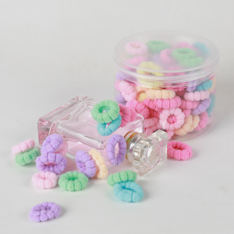 Children's Rubber Band Candy Color Does Not Hurt Hair Elasticity Good Rubber Band Hair Tie Baby Box Small Chitter Hair Band Application Scenario