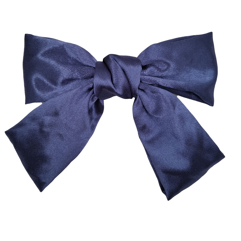 Exclusive Qiwei Accessories, Exclusive Qiwei Accessories, Exclusive cross-border solid color large bow clip, hair accessory spring clip, ins style new satin Specification image