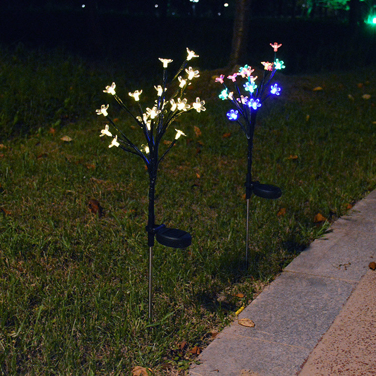 Factory direct sales of solar outdoor ground socket lights, 20 lights, LED lights, cherry blossom lights, branch lights, garden and courtyard decorative lights details Picture
