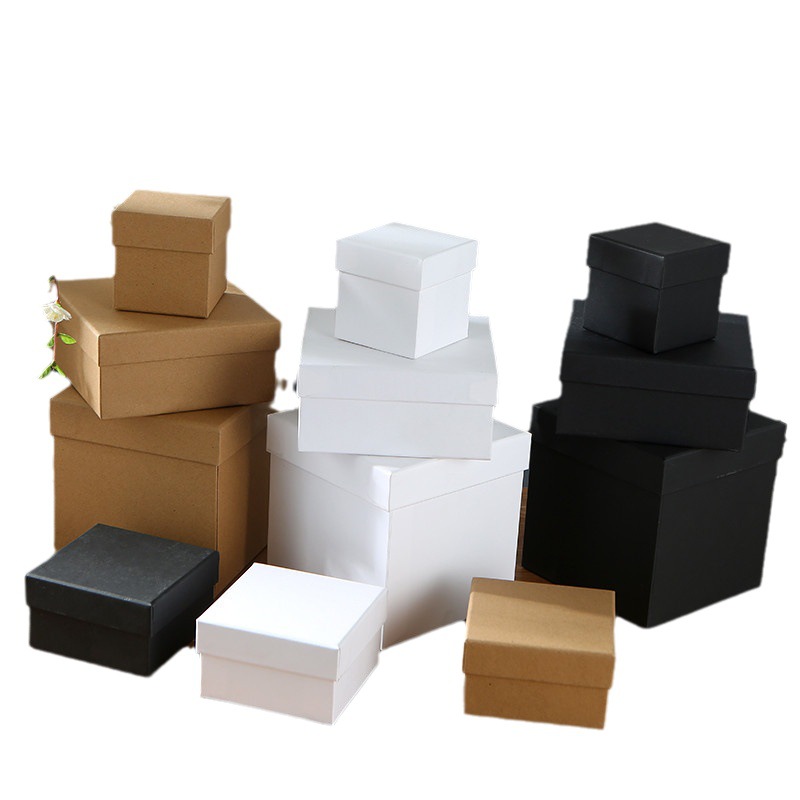 Customized kraft paper top and bottom cover gift box, square gift box, simple and retro paper box, universal packaging box wholesale Item Picture