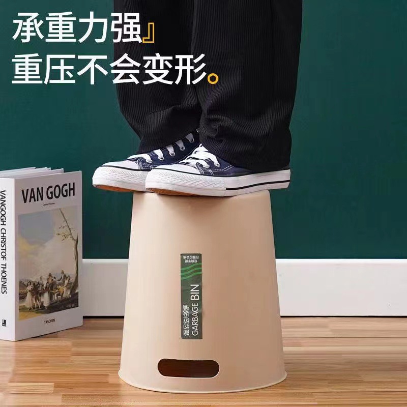 Wholesale of household thickened large-capacity round trash cans for bedrooms, offices, uncovered kitchens details Picture