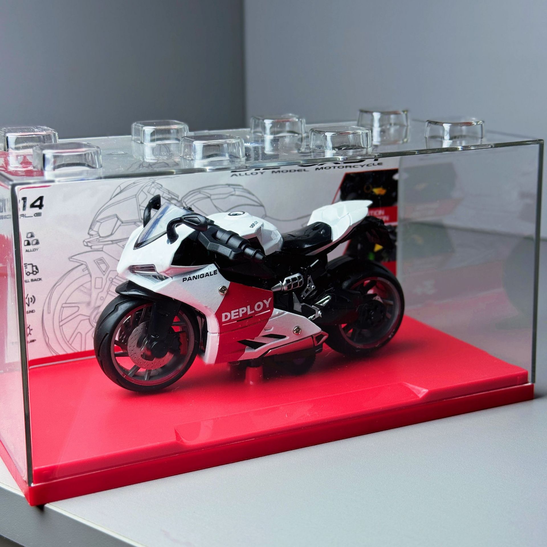 跨境1：:14合金回力摩托车模型声光音乐玩具摆件儿童玩具礼盒批发详情2