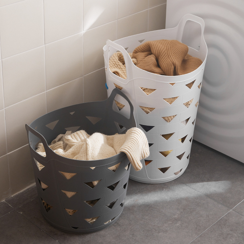 Zhenrong Laundry Basket We Use Plastic Laundry Basket Clothes Storage Basket Bathroom Laundry Basket Toy Sundries Storage Basket Application Scenario